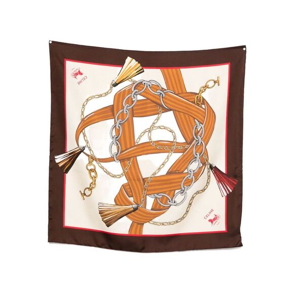 Celine Women Printed Silk Foulard - Picture 1 of 3